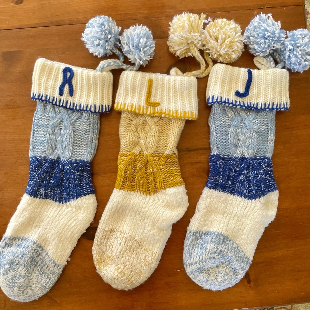 Anthropology Clarence Stockings, letters R, L, J
